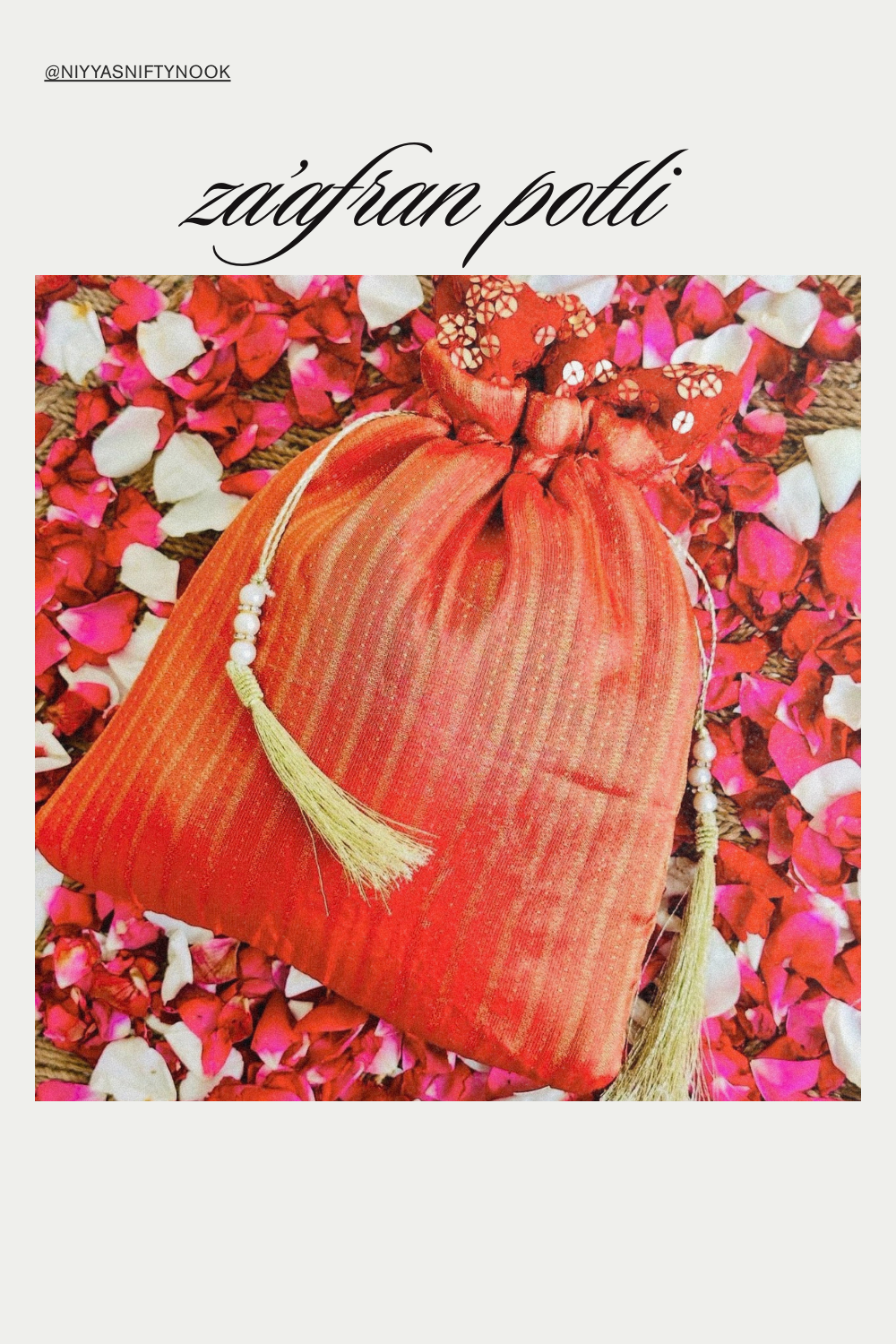 Za’afran Handmade Orange Potli Bag