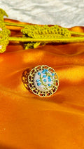 The "Azure Meadow" Hand-Embroidered Filigree Ring