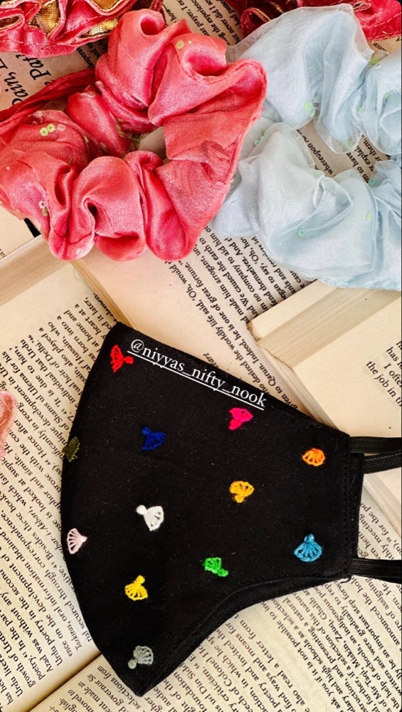 Custom Hand Embroidered Floral Face Mask | All Seasons