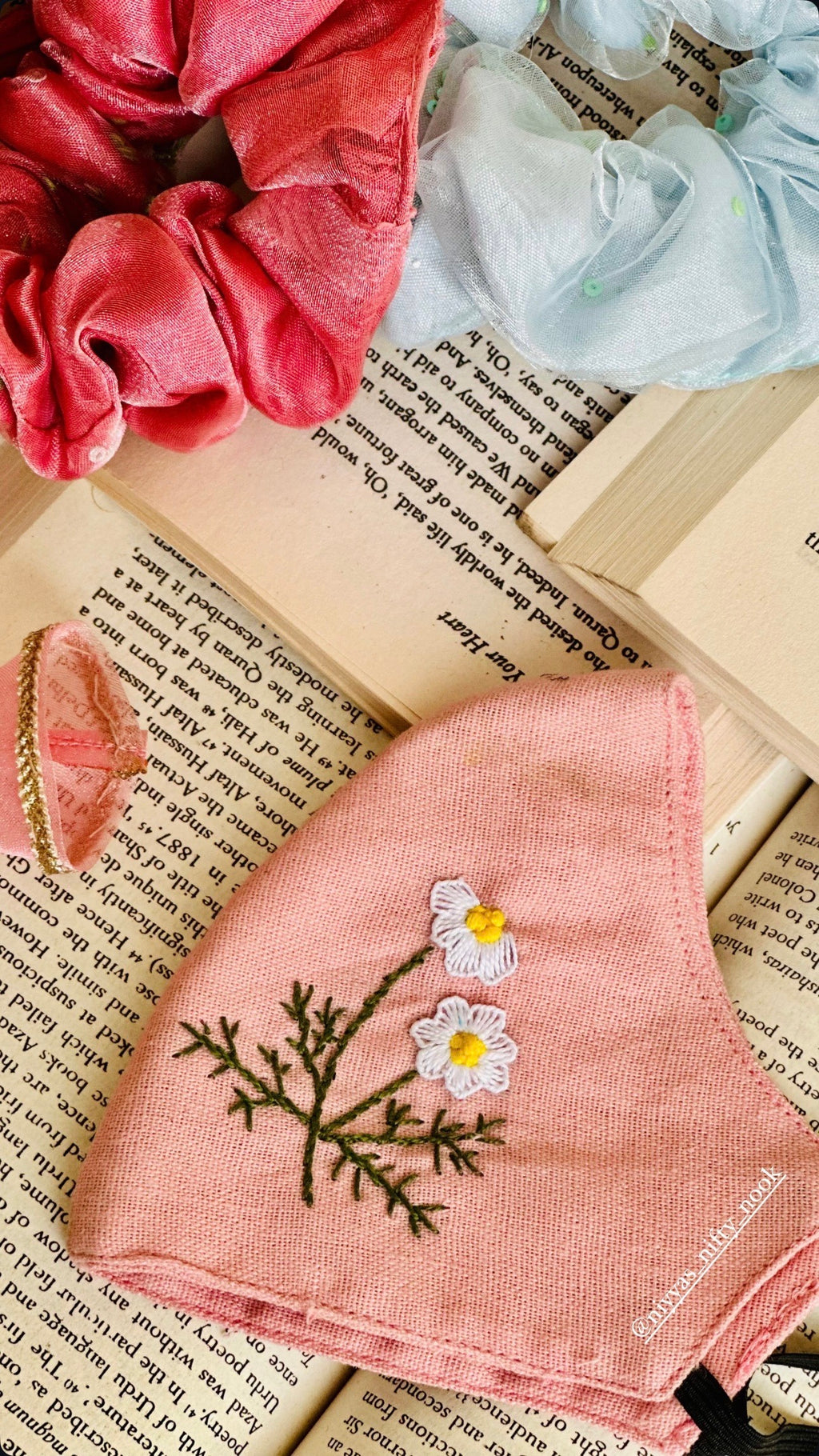 Botanical Muse Custom Hand Embroidered Floral Face Mask | All Seasons