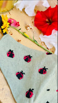 Hand Embroidered Ladybug & Heart Face Mask | Custom Fabric