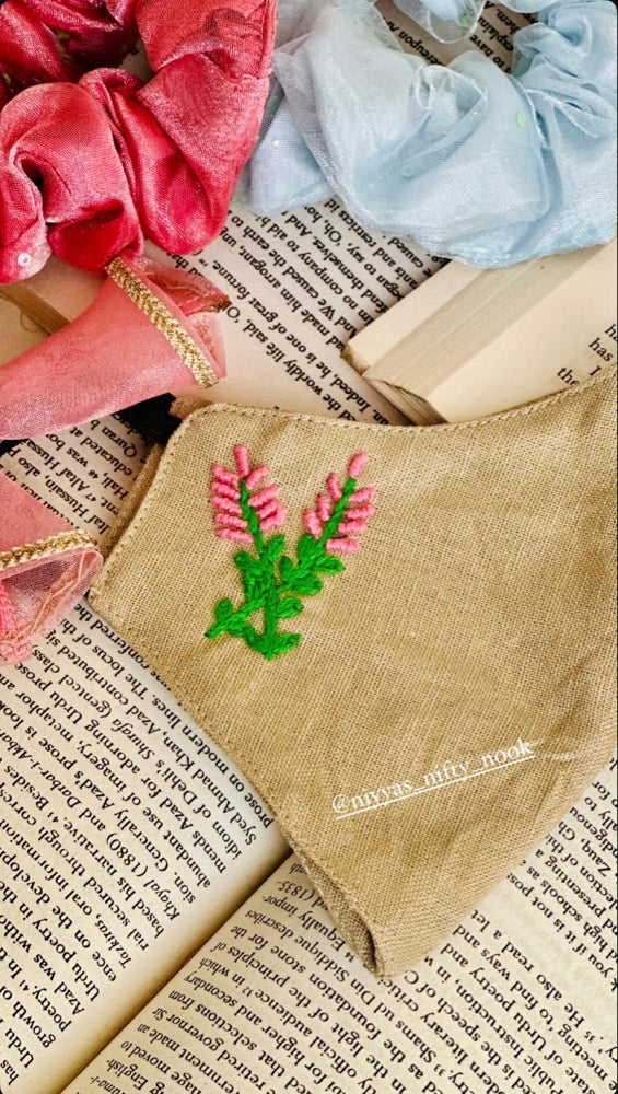 Hand Embroidered Floral Linen Mask | Custom Summer & Winter