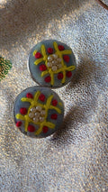 Pearl Lattice Hand-Embroidered Studs