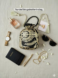 Tamkenat Hand-Embellished Net Potli Bag – Regal Black & Antique Gold (Customizable)
