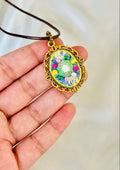 Moonlit Meadow Hand-Embroidered Whimsical Floral Pendant