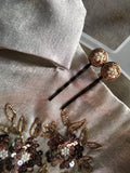 Pearl Bloom Hand-Embroidered Vintage Bobby Pins