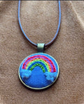 The Rainbow Pendant Hand Embroidered Necklace