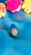 The "Fuchsia Spire" Hand-Embroidered Cameo Ring