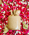 Sohaan: Champagne Gold Sequin Bucket Bag with Handcrafted Gota Tassels