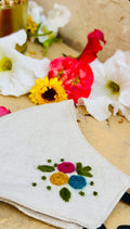 Hand-Embroidered Floral Linen Face Mask | Custom Breathable