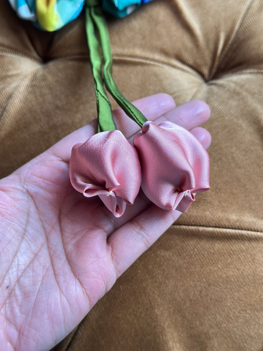 Lavender Mist Tulip Scrunchie - Handmade Floral Hair Accessory
