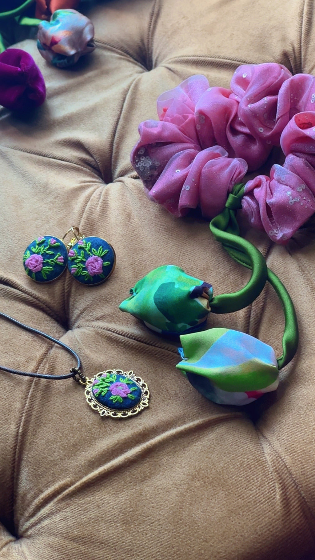 Wildflower Garden Hand-Embroidered Drops