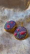 Lavender Lotus Meadow Hand-Embroidered Drops