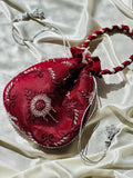Zar-e-Shahi Handmade Maroon & Silver Potli Bag