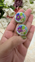 Meadow Wildflower Mosaic Hand-Embroidered Statement Earrings