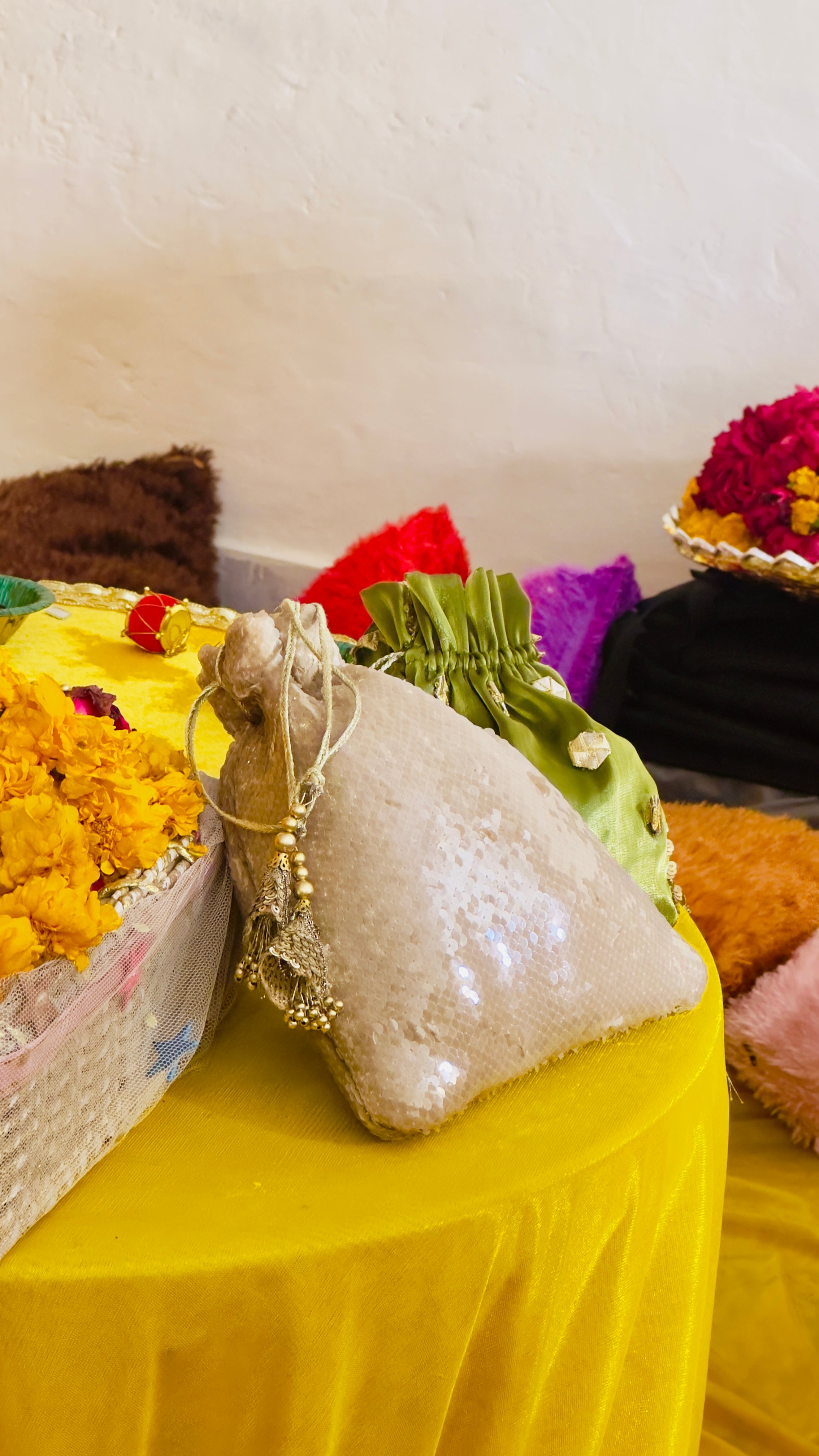Roomi — رومی | Shimmering Gold Sequin Evening Pouch for Weddings