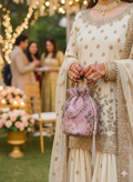 Dur-e-Nayab: Radiant Rose & Pearl Hand-Embellished Potli