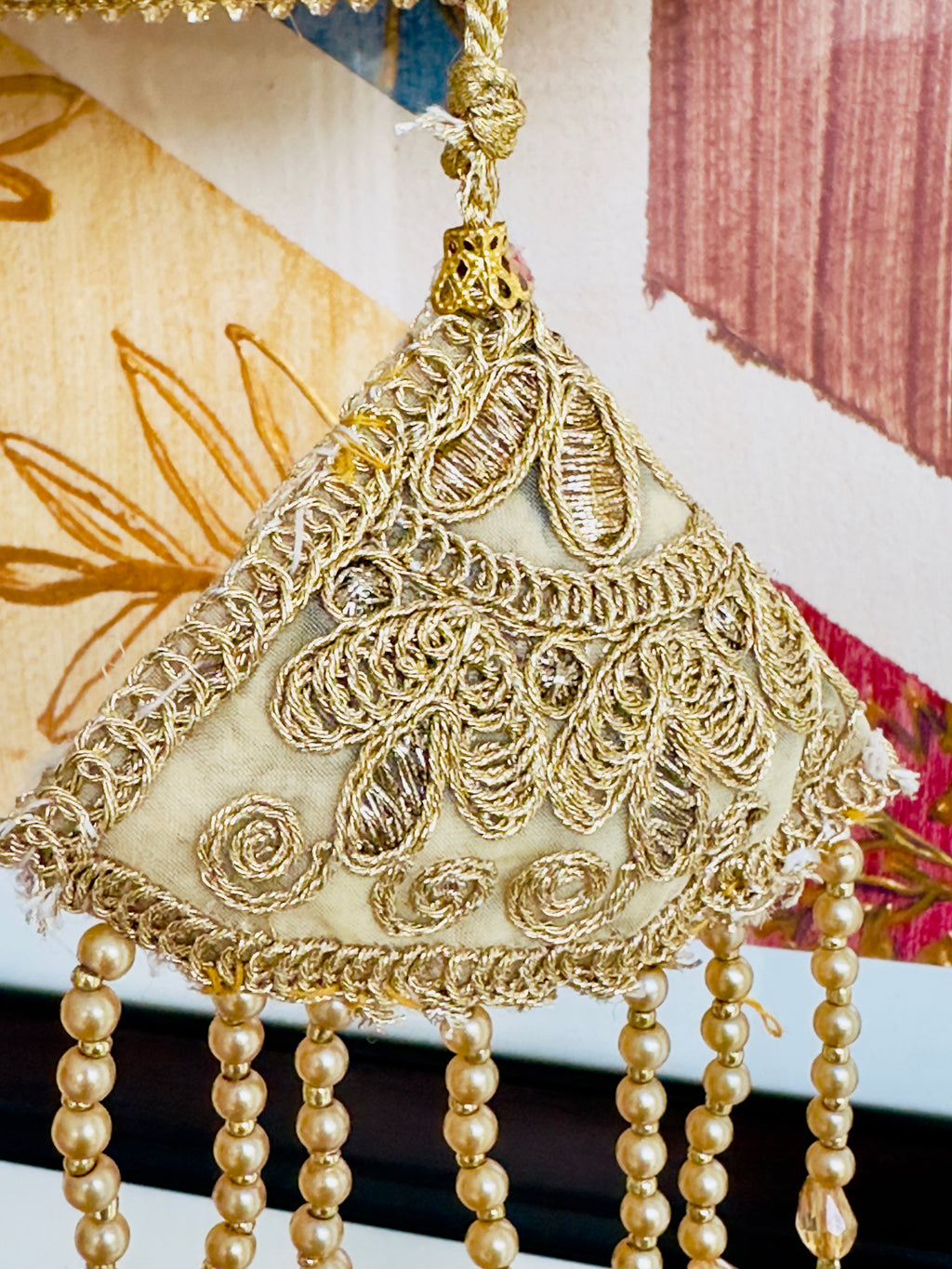 Zarnaab (زرناب): Golden Hand-Embellished Bridal Potli
