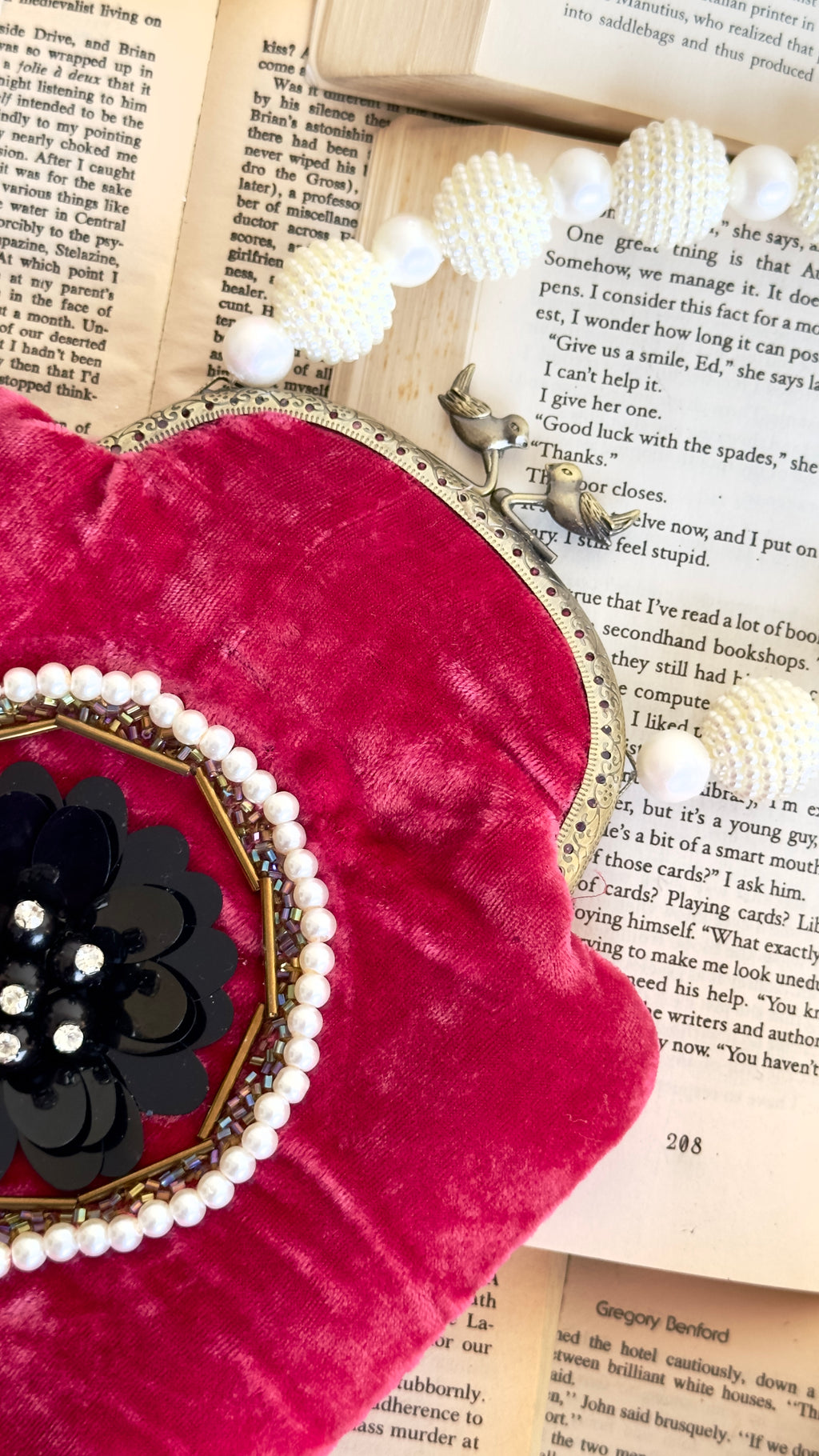 The Fuchsia Fantasy: Vintage Velvet Jewel Box Clutch
