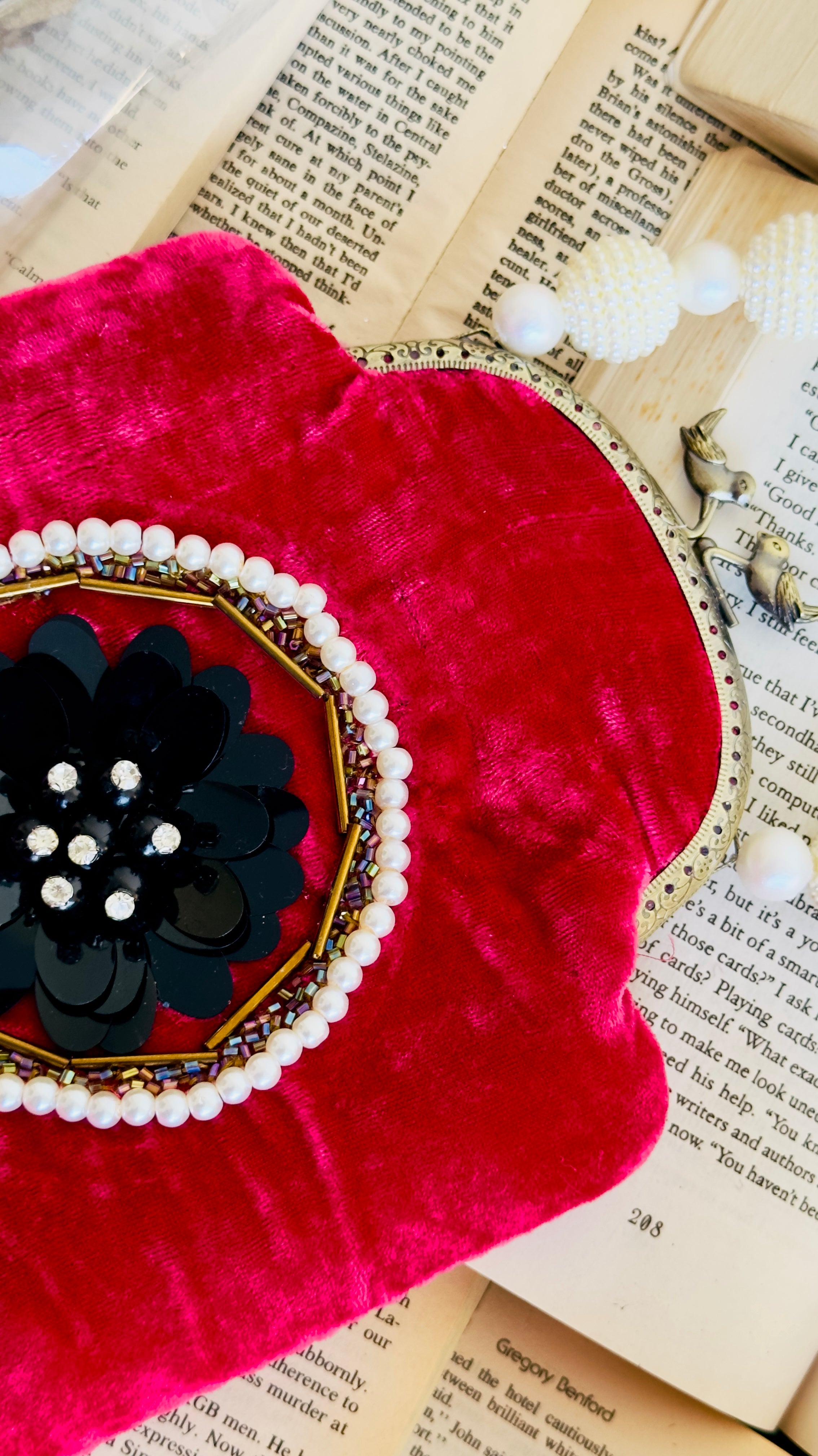 The Fuchsia Fantasy: Vintage Velvet Jewel Box Clutch