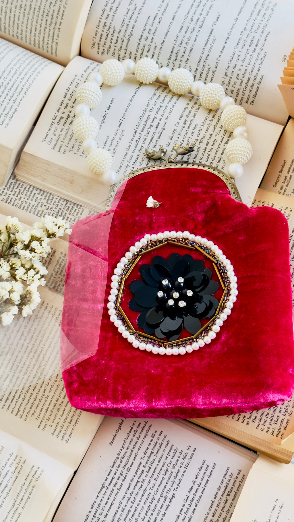 The Fuchsia Fantasy: Vintage Velvet Jewel Box Clutch