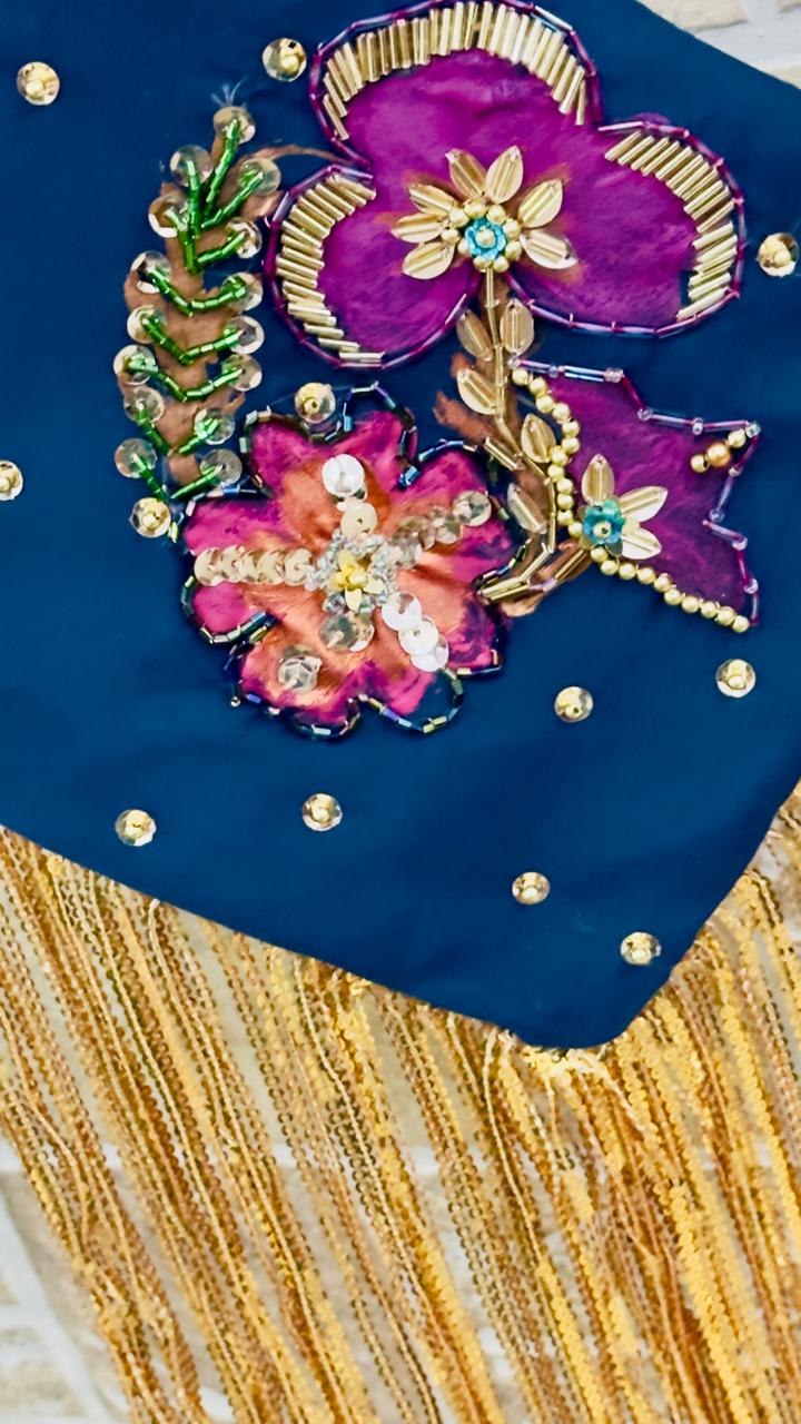 Mah-e-Noor Hand-Painted & Hand-Embellished Potli Bag