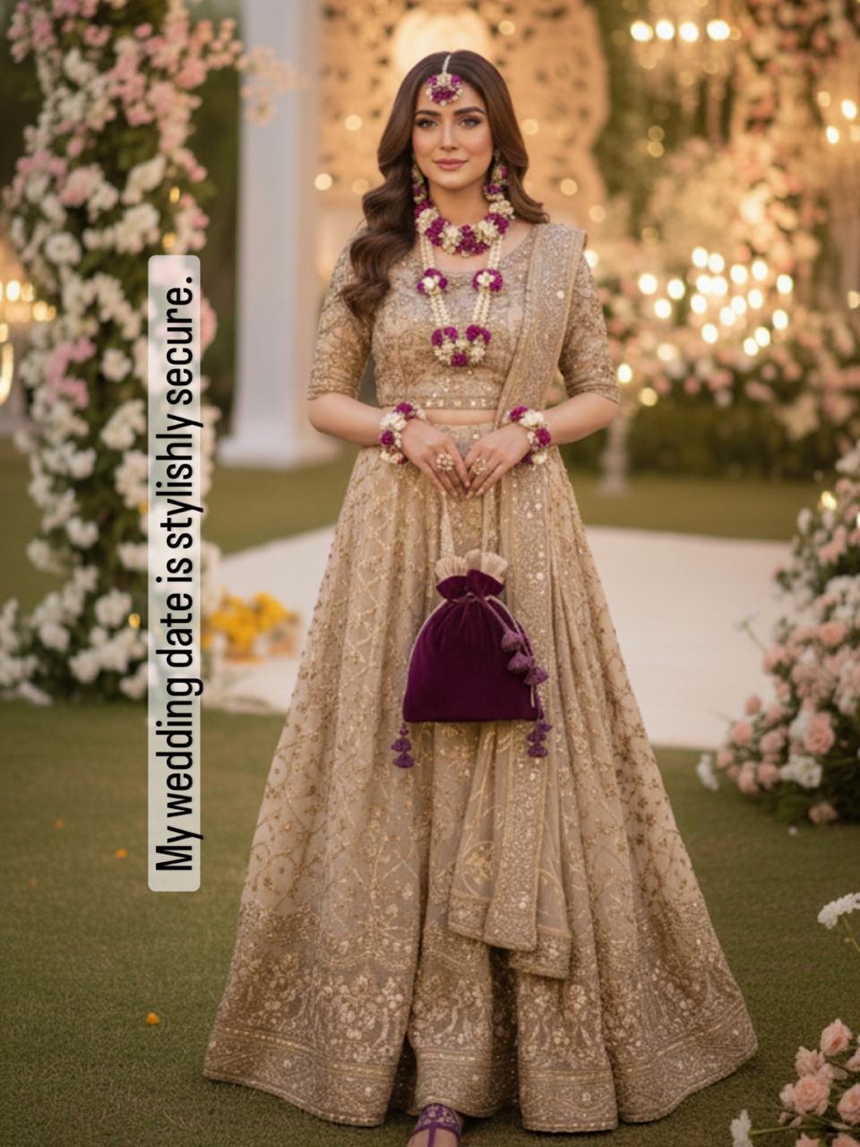 Aafreen: Royal Purple Jhumka Tassel Potli (Customizable)