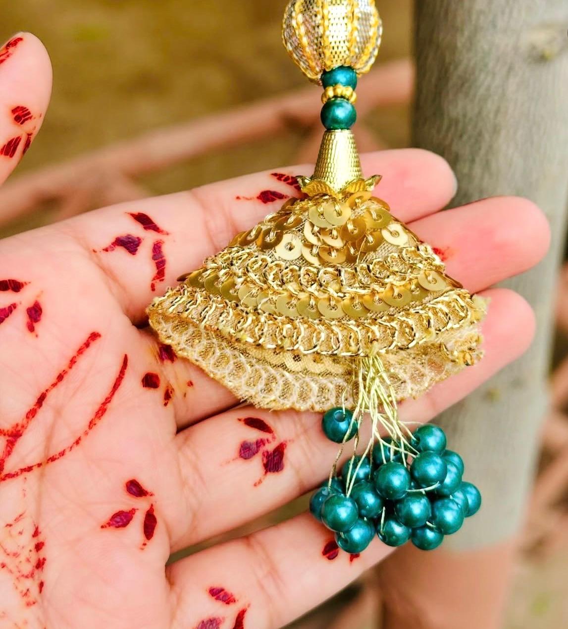 Neelum: Emerald Teal Velvet Potli (Customizable)