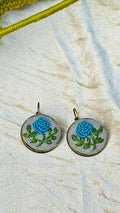 Firoza Gul – Vintage Style Hand-Stitched Rose Earrings