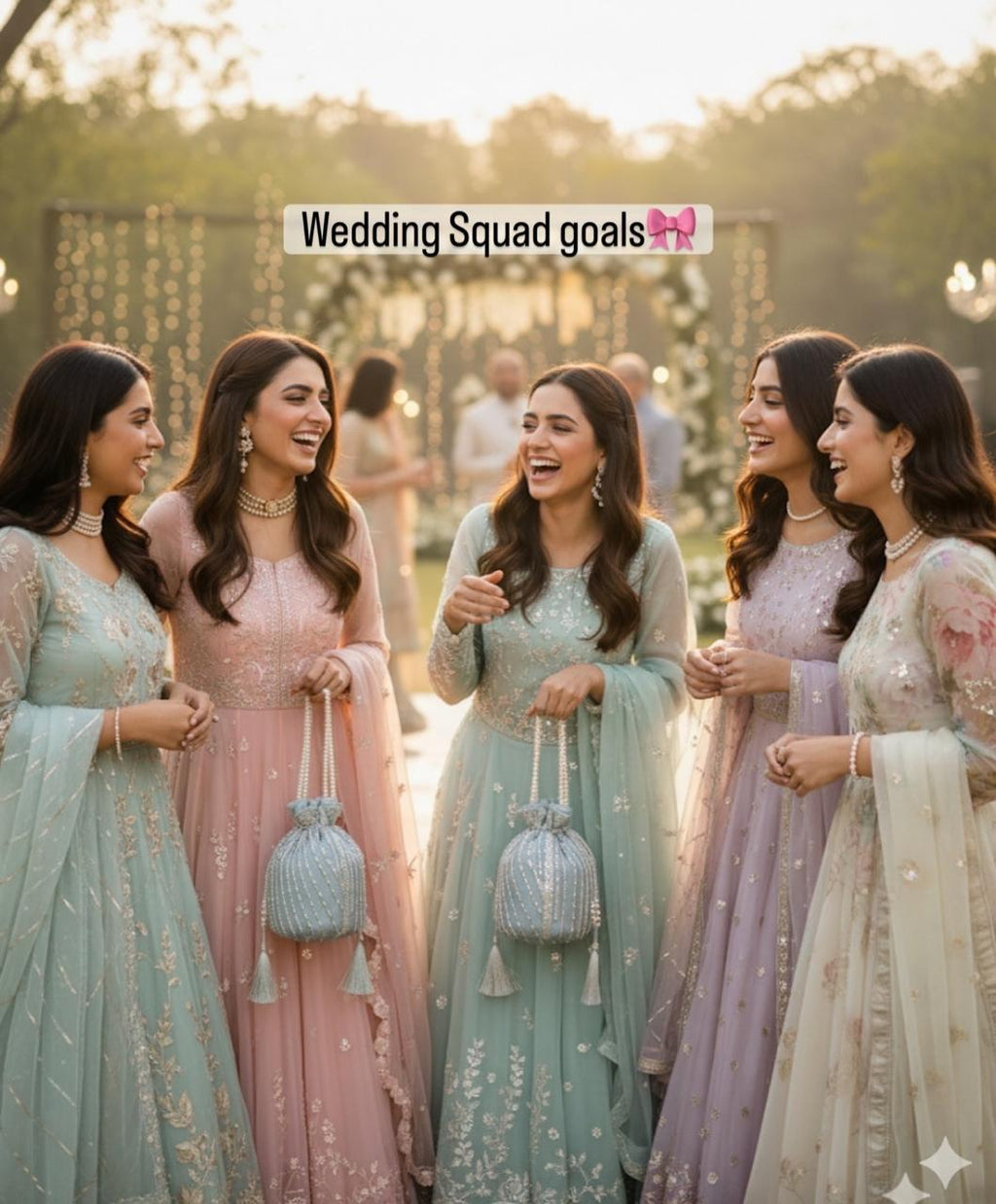 Dur e Adan: Mint Green Pearl & Sequin Bridal Potli