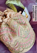 Zohra: Blush Beige Net Potli with Pink Embroidery