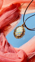 The "Golden Glow" Raincloud Pendant – Hand-Embroidered Miniature Art