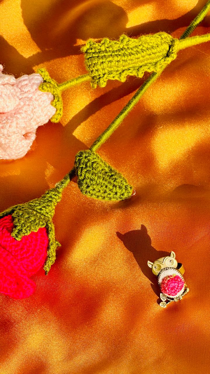 The "Wise & Whimsical" Hand-Embroidered Owl Ring
