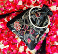 Zaiba: Black Organza Potli Bag with Floral Embroidery