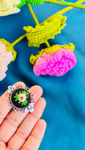 The "Midnight Rose" Hand-Embroidered Cameo Ring