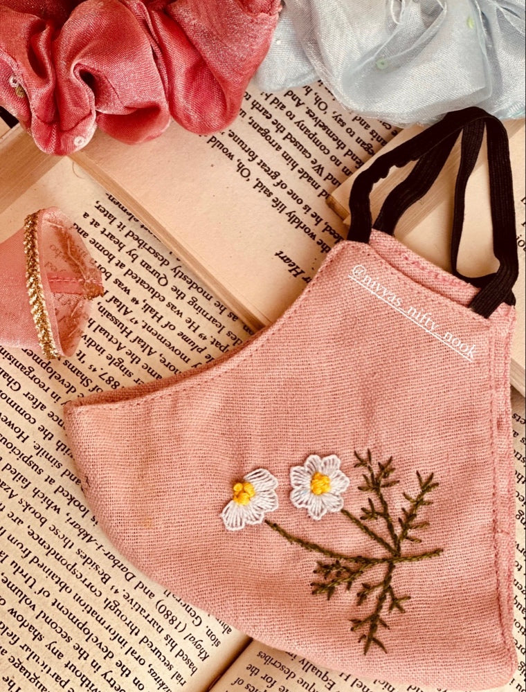 Custom Hand Embroidered Floral Face Mask | All Seasons