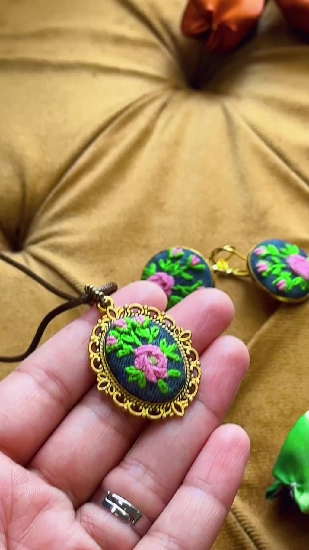 Wildflower Garden Hand-Embroidered Drops