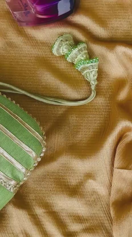 Shabnam: Lime Green Zari Gota Patti Wedding Clutch