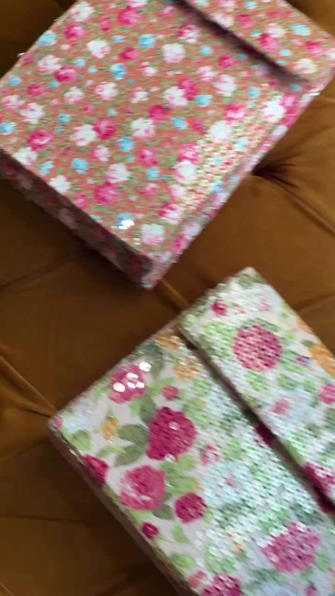 Rosie Bloom: Handmade Floral Sequinned Envelope Clutch Bag