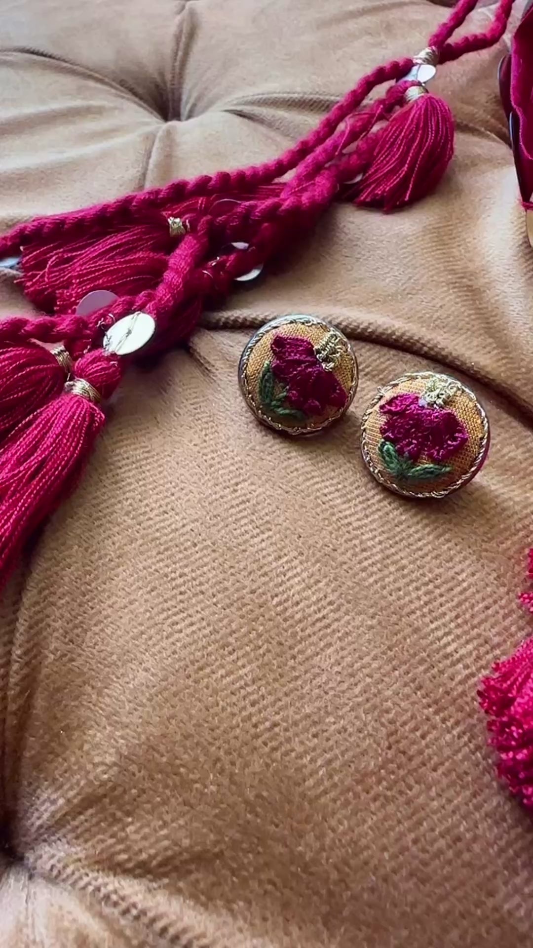 Rosebud Petal Ribbon and Tilla-Work Studs