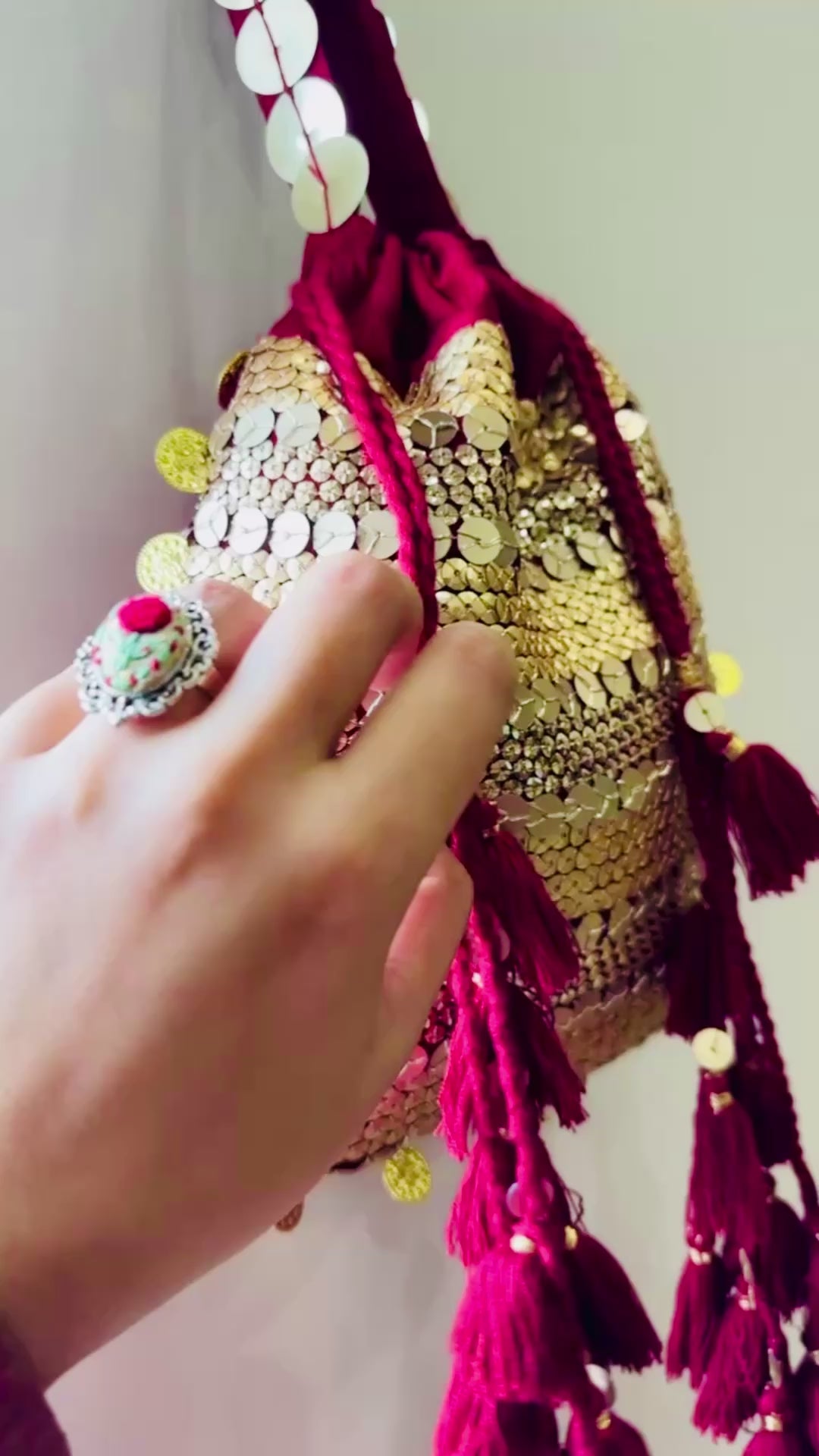 Heritage Bloom Hand-Embroidered Cameo Ring