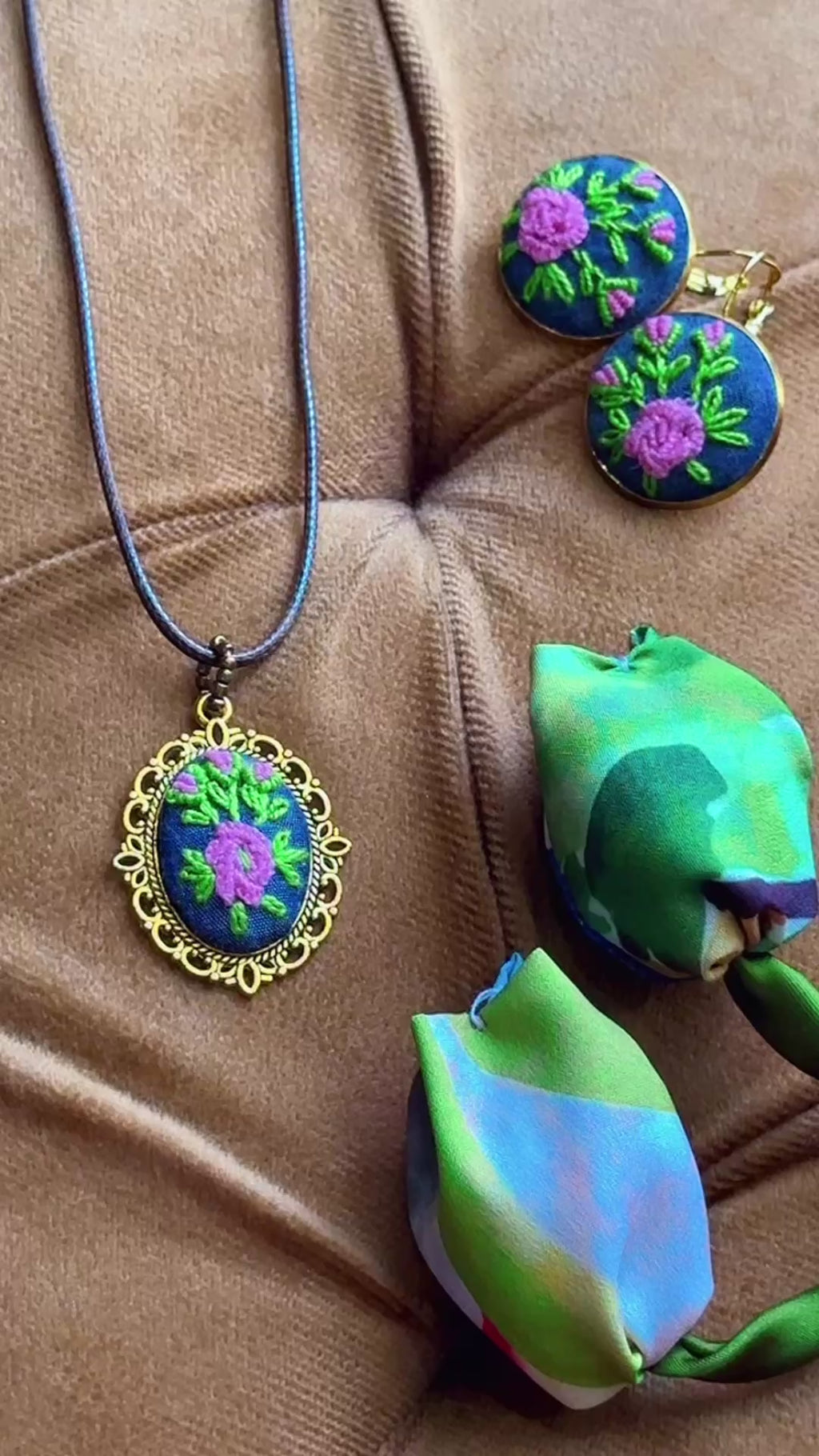Wildflower Garden Hand-Embroidered Drops