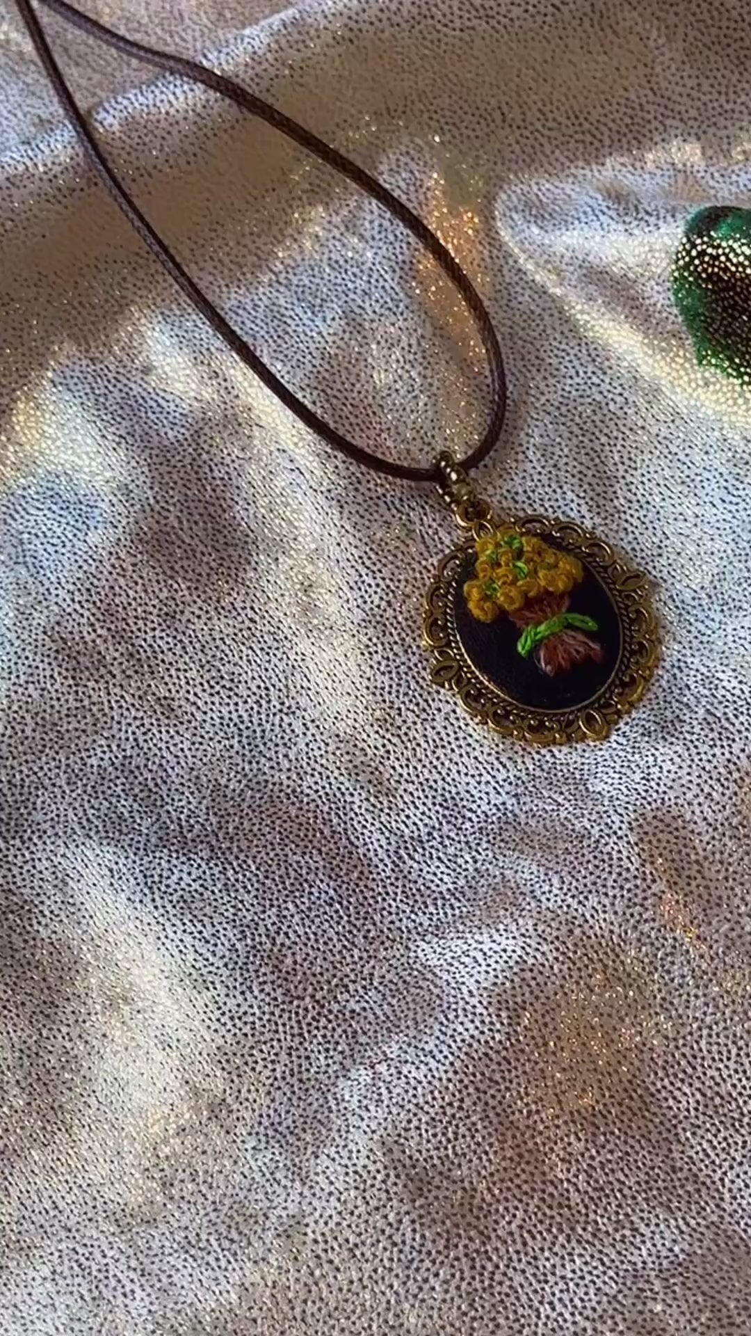Golden Mimosa Hand-Embroidered Drops