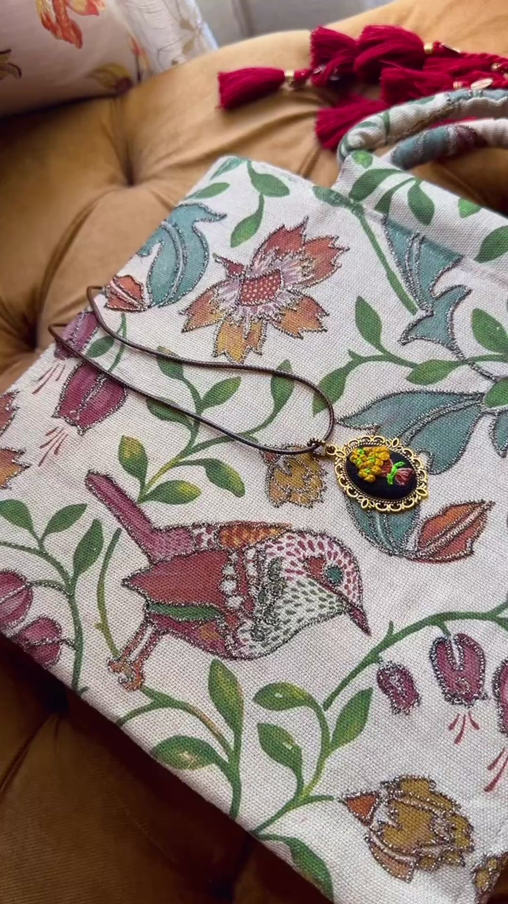 Golden Mimosa Hand-Embroidered Drops