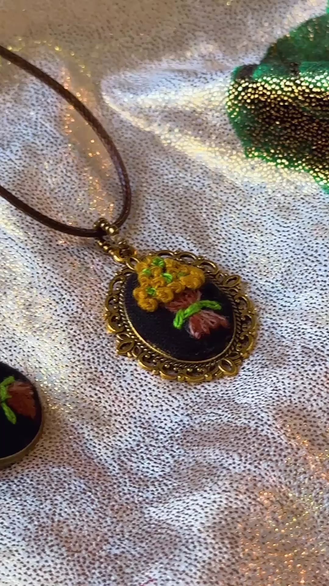 Golden Mimosa Hand-Embroidered Drops