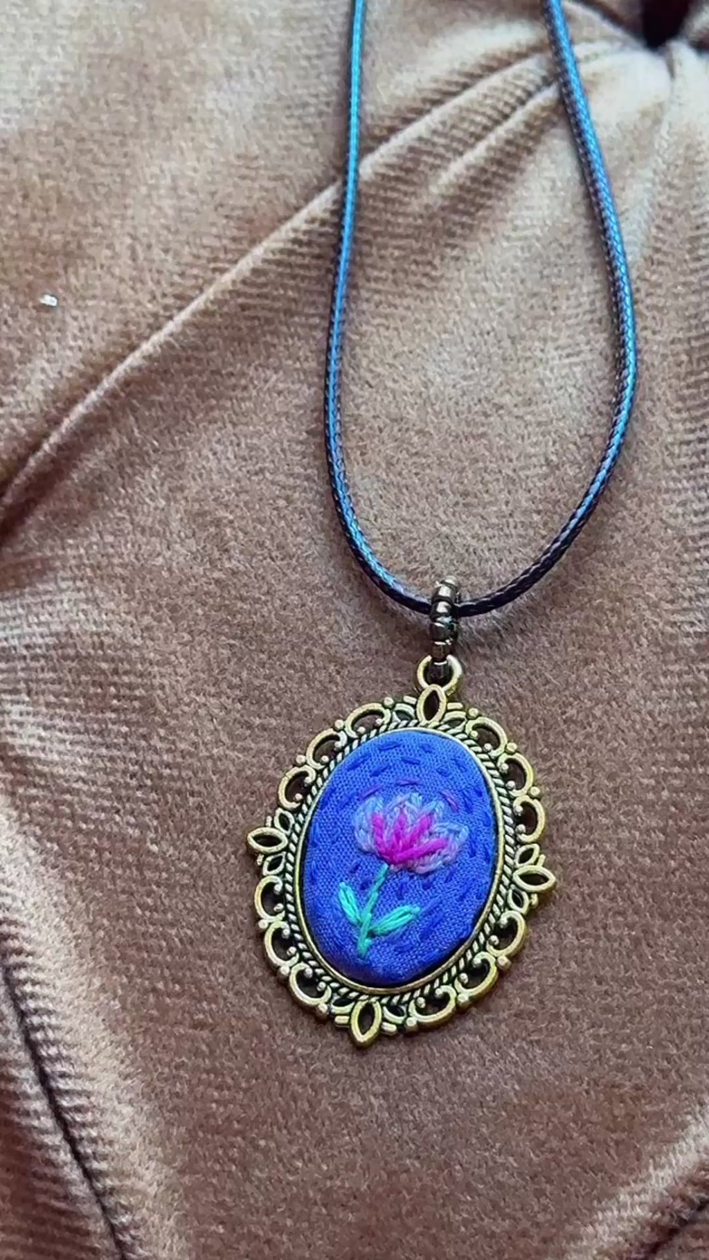 Lavender Lotus Meadow Hand-Embroidered Drops