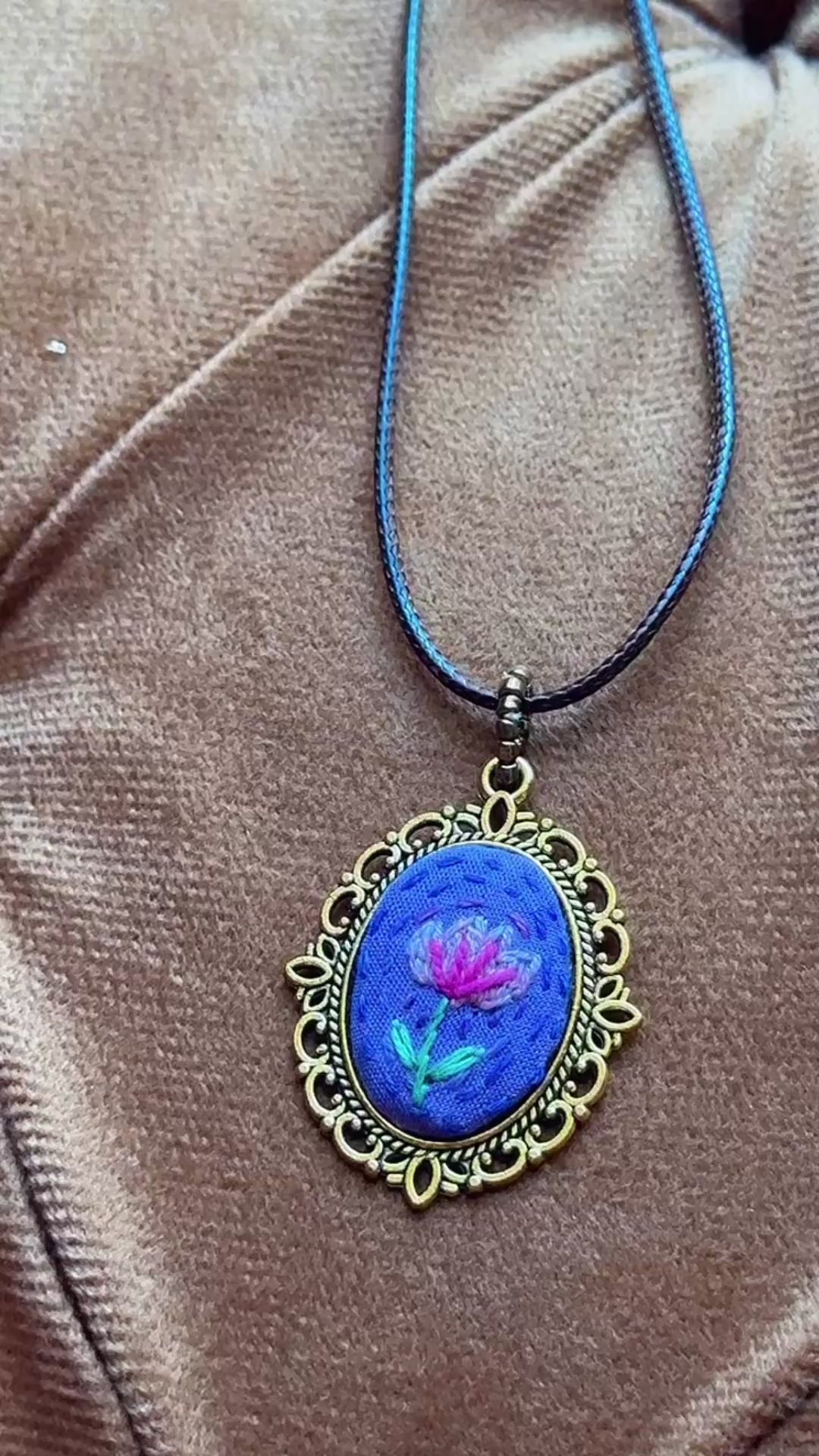 Lavender Lotus Meadow Hand-Embroidered Drops