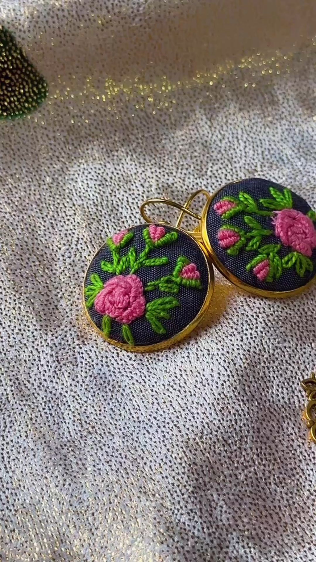 Wildflower Garden Hand-Embroidered Drops