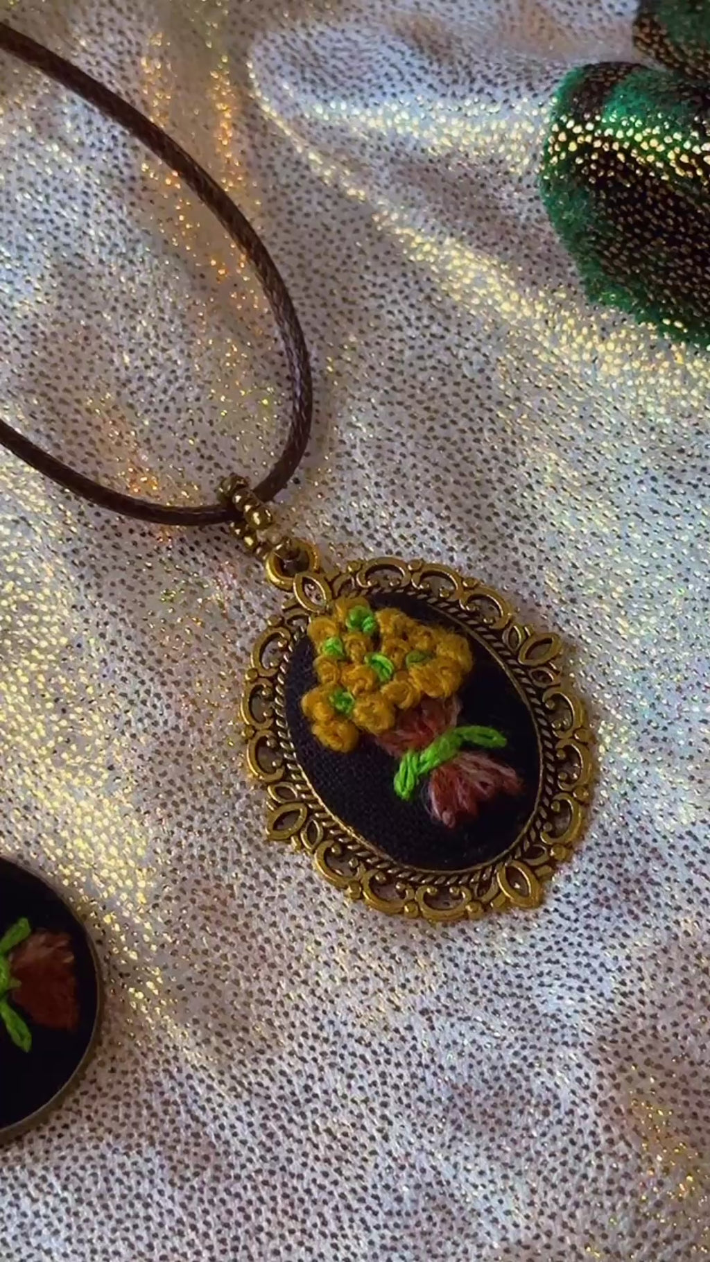 Golden Harvest Hand-Embroidered Bouquet Ring