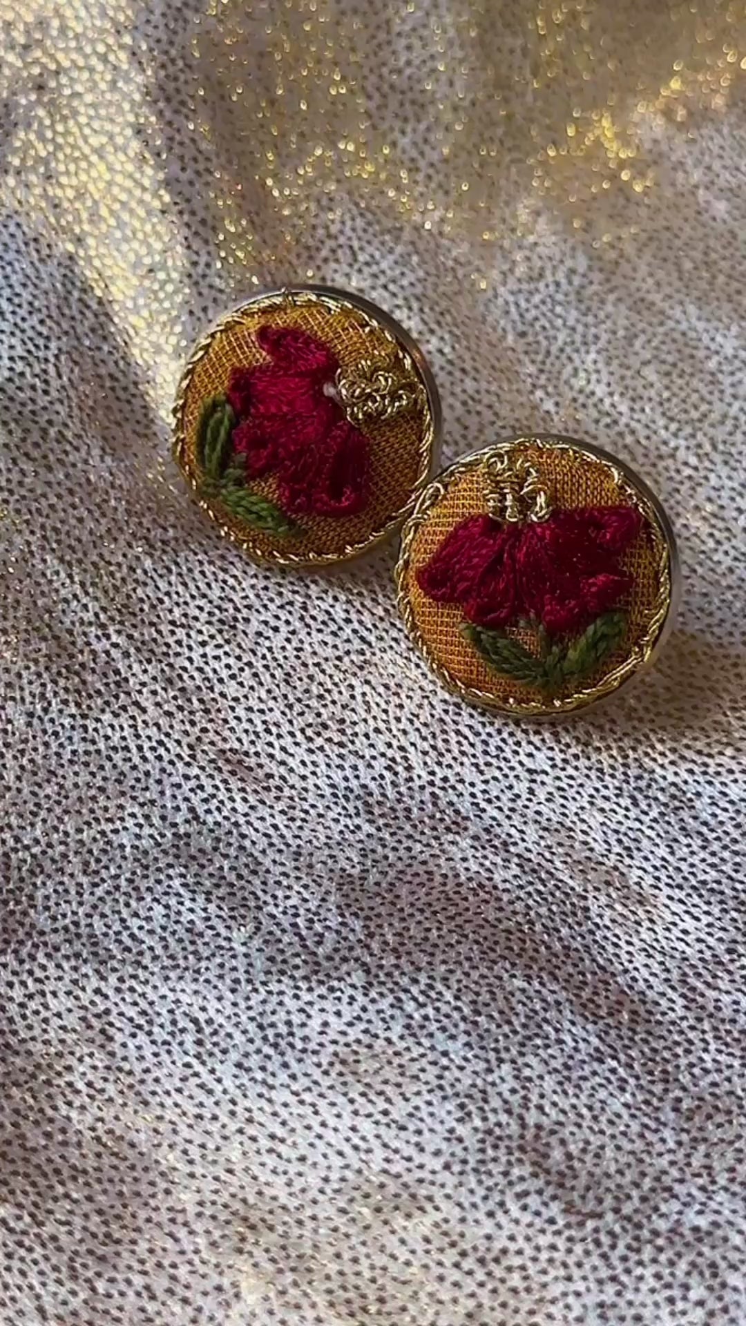 Rosebud Petal Ribbon and Tilla-Work Studs